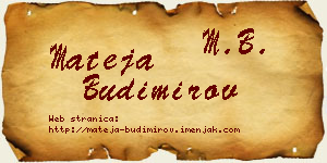 Mateja Budimirov vizit kartica